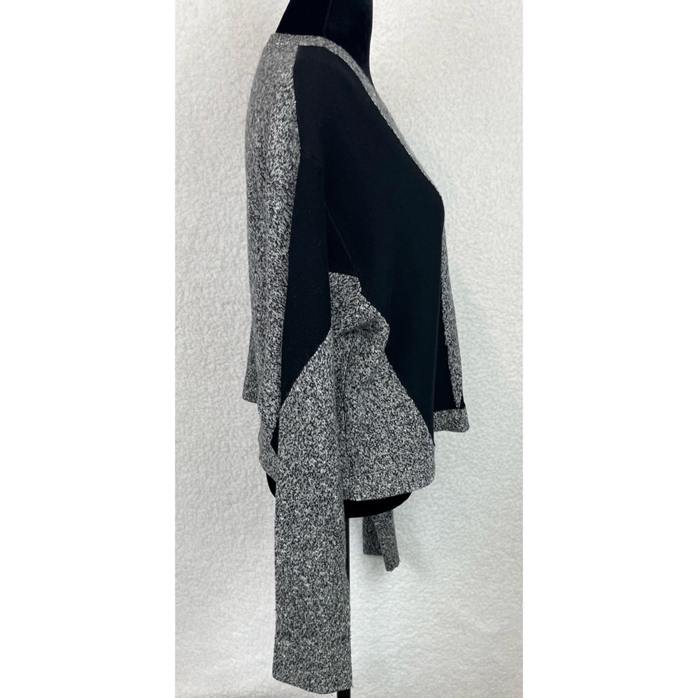 PUBLIC SCHOOL • NY Sana Black/Grey Colorblock Cropped Crewneck Knit Sweater, M - Picture 8 of 16